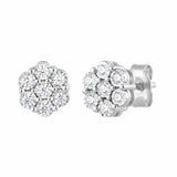 0.25 Carat Lab Grown Cluster Diamond Earrings
