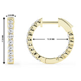 1 Carat Lab Grown Inside Out Diamond Hoop Earrings In Yellow Gold Plated Sterling Silver