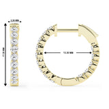1 Carat Lab Grown Inside Out Diamond Hoop Earrings In Yellow Gold Plated Sterling Silver