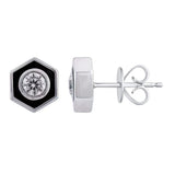 0.50 Carat Hexagon Lab Grown Diamond Stud Earrings