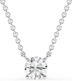 0.50 And 1 Carat Round Lab Grown Solitaire Diamond Pendant Necklace In Sterling Silver