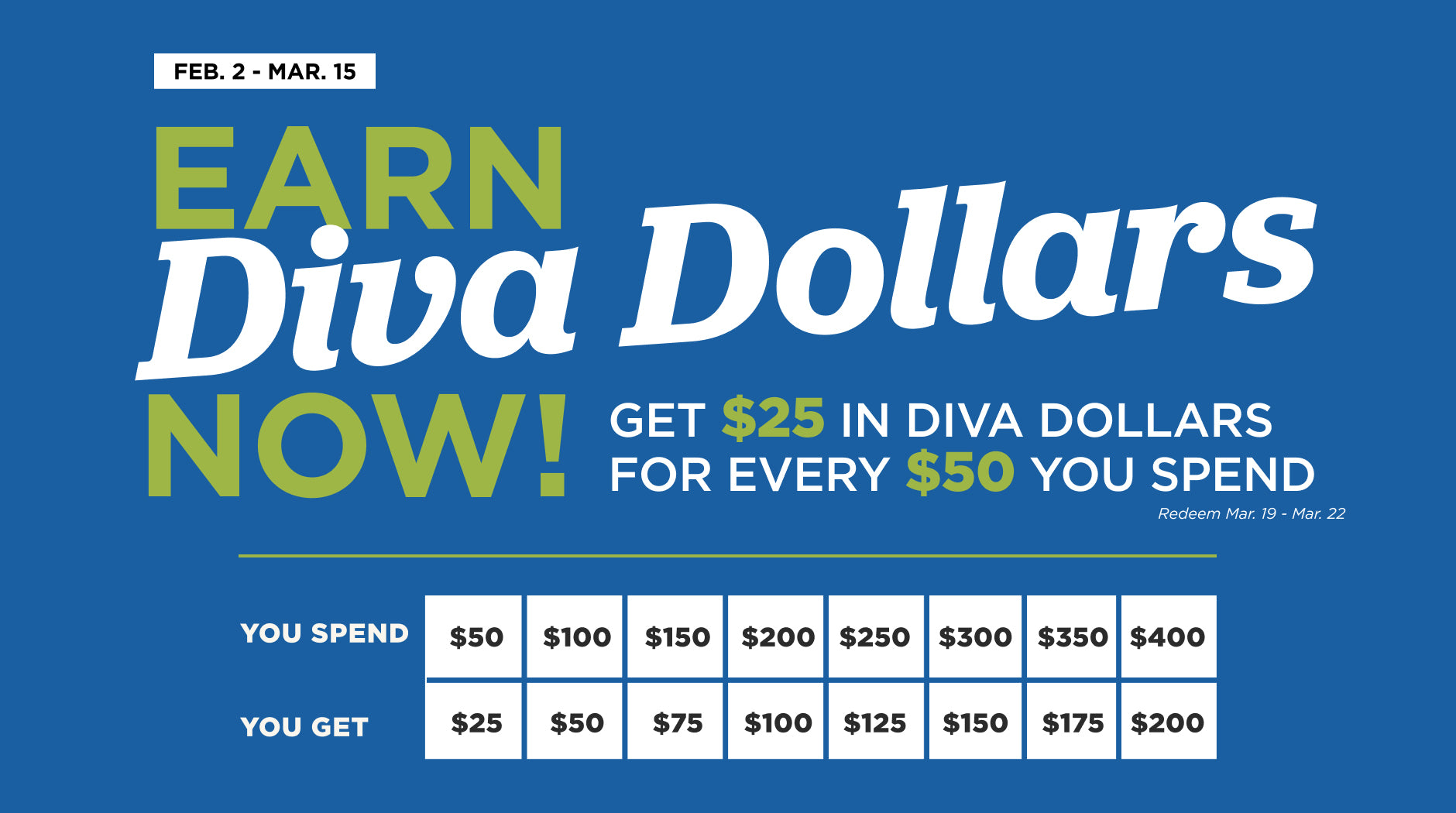 Earn Diva Dollars Now
