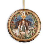 Rustic Nativity Ornament
