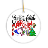 Santas Favorite Hairstylist Ornament