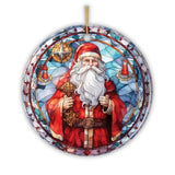 Stained Glass Santa Claus Ornament