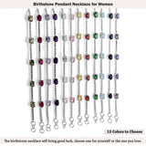 Birthstone Bracelet in Sterling Silver, Oval Cut 5*7mm, 7 Inches with an Extender, 12 Gemstone Options, Gift Box Included - April, White Zircon