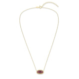 Oval Gemstone Necklace in 14K Gold Plated Sterling Silver, Oval Pendant Size 6 * 12mm, 15" Cable Chain with 2" Extender, Gift Box Included - Apr, White Zircon