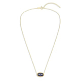 Oval Gemstone Necklace in 14K Gold Plated Sterling Silver, Oval Pendant Size 6 * 12mm, 15" Cable Chain with 2" Extender, Gift Box Included - Apr, White Zircon