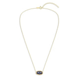 Oval Gemstone Necklace in 14K Gold Plated Sterling Silver, Oval Pendant Size 6 * 12mm, 15" Cable Chain with 2" Extender, Gift Box Included - Apr, White Zircon