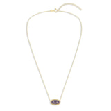 Oval Gemstone Necklace in 14K Gold Plated Sterling Silver, Oval Pendant Size 6 * 12mm, 15" Cable Chain with 2" Extender, Gift Box Included - Apr, White Zircon