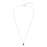 Gemstone Necklace in Sterling Silver, Round Pendant Size 6.5 * 6.5mm, 15" Cable Chain with 2" Extender, Gift Box Included - Apr, White Zircon