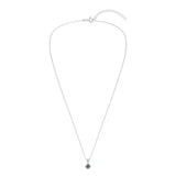 Gemstone Necklace in Sterling Silver, Round Pendant Size 6.5 * 6.5mm, 15" Cable Chain with 2" Extender, Gift Box Included - Apr, White Zircon