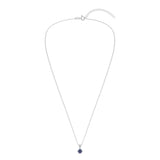 Gemstone Necklace in Sterling Silver, Round Pendant Size 6.5 * 6.5mm, 15" Cable Chain with 2" Extender, Gift Box Included - Apr, White Zircon