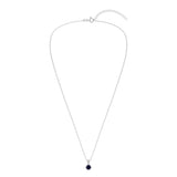 Gemstone Necklace in Sterling Silver, Round Pendant Size 6.5 * 6.5mm, 15" Cable Chain with 2" Extender, Gift Box Included - Apr, White Zircon