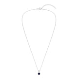 Gemstone Necklace in Sterling Silver, Round Pendant Size 6.5 * 6.5mm, 15" Cable Chain with 2" Extender, Gift Box Included - Apr, White Zircon