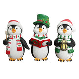 Set Of 3 Penguin Christmas Figurines