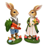 Harvest and Bloom Country Bunny Figurine Set
