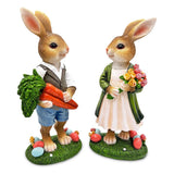 Harvest and Bloom Country Bunny Figurine Set