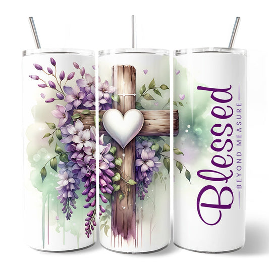 Christian Wisteria Cross 20oz Tumbler