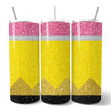 Glittered Pencil 20oz Tumbler