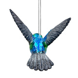 Iridescent Hummingbird Glass Ornament