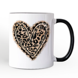 Leopard Heart Valentine Mug