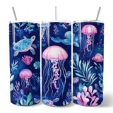 Jellyfish And Sea Turtle 20oz Tumbler