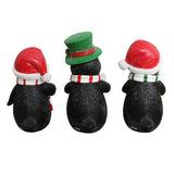 Set Of 3 Penguin Christmas Figurines