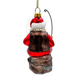 Glass Fishing Santa Claus Ornament