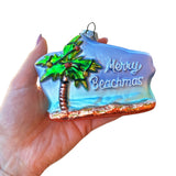 Merry Beachmas Glass Ornament