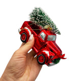 Glass Pickup Truck Ornament
