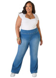 Pull On Flared Denim Jeans