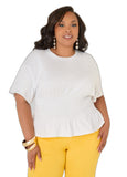 Shirred Waist Cotton Jersey Tee