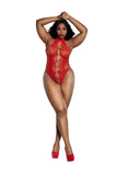 Dreamgirl High Collar Peek A Boo Teddy