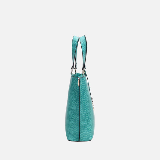 Beryl Embossed Tote Bag And Wristlet Set