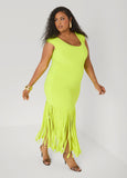 Fringed Knit Maxi Dress