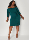 Belted Off The Shoulder Dress