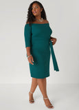 Belted Off The Shoulder Dress