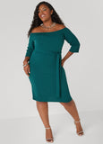 Belted Off The Shoulder Dress