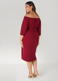 Belted Off The Shoulder Dress