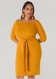 Belted Off The Shoulder Dress