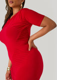 Ruched Maxi Bodycon Dress