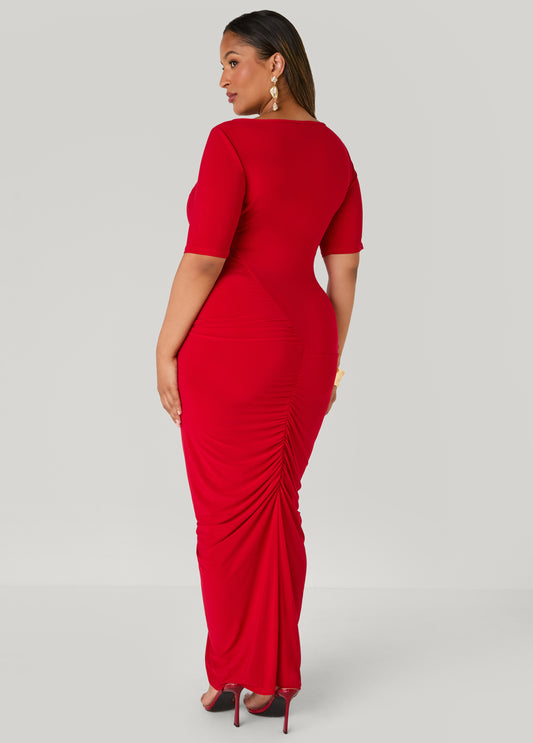 Ruched Maxi Bodycon Dress