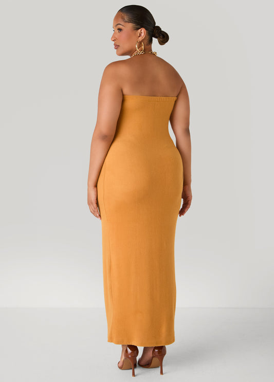 Brushed Strapless Maxi Dress