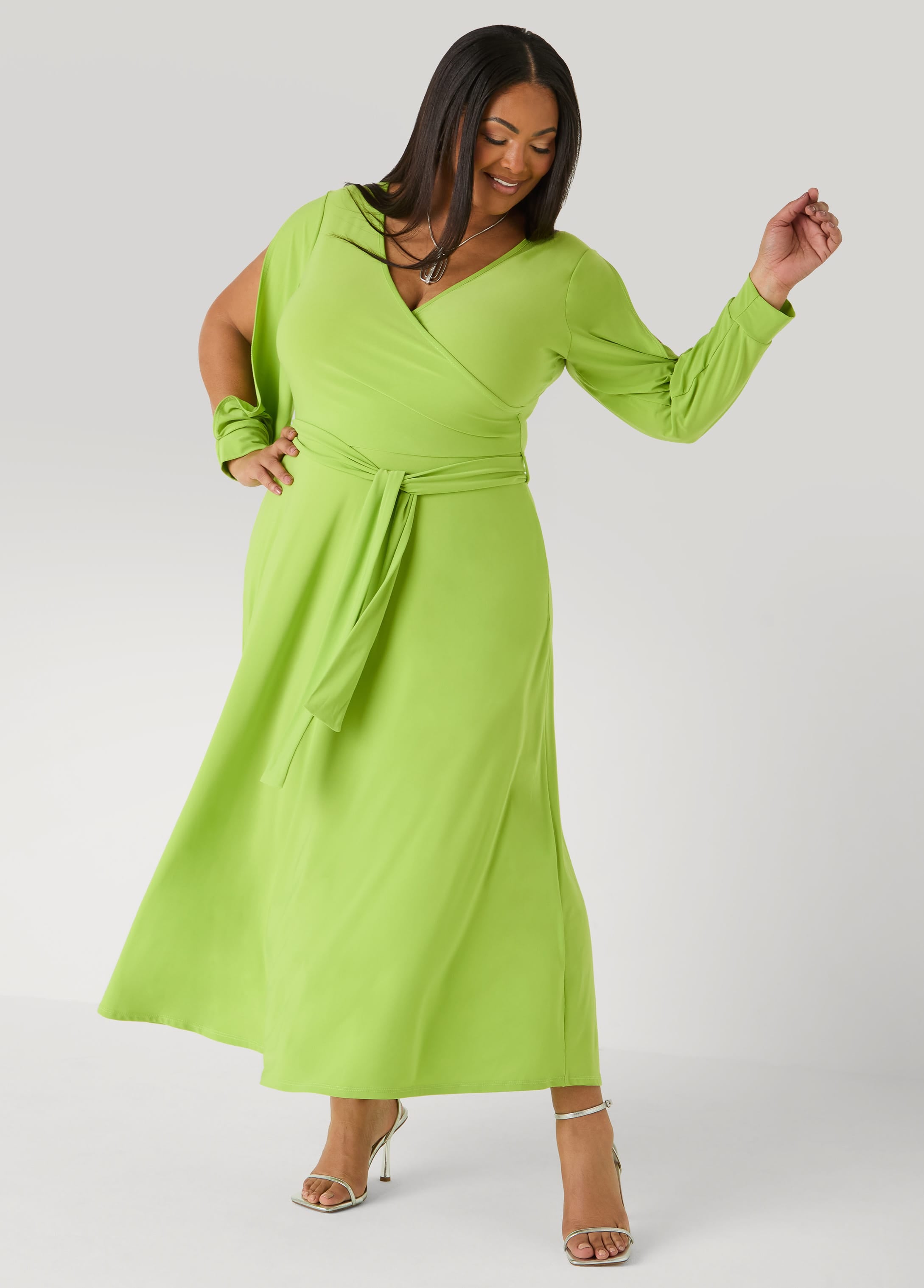 Tall Split Sleeve A Line Maxi Dress – Ashley Stewart
