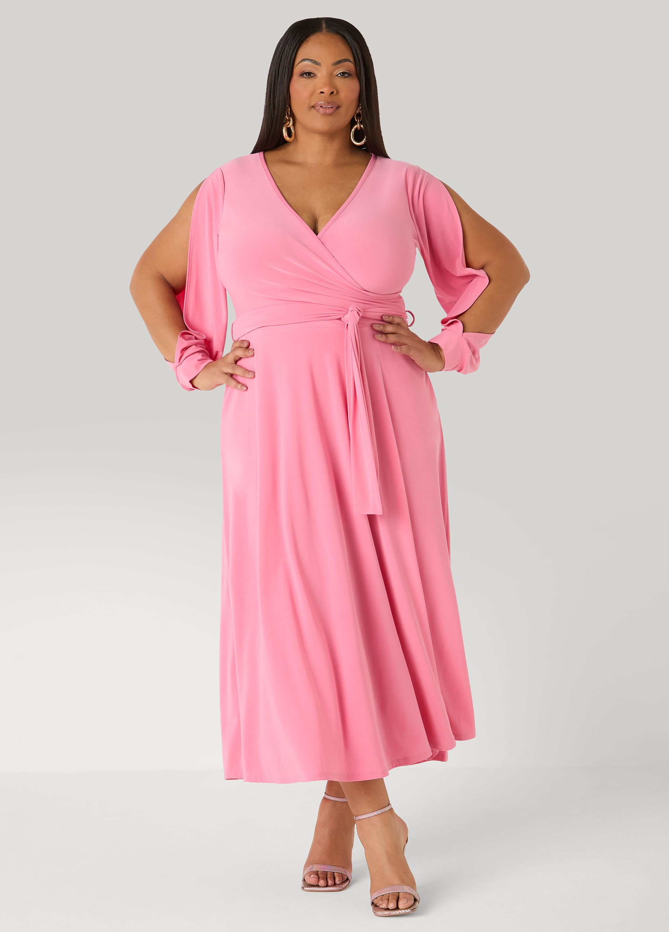 Tall Split Sleeve A Line Maxi Dress – Ashley Stewart