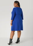A Line Pleated Crepe Dress