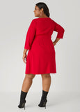 Pleated Crepe A Line Dress