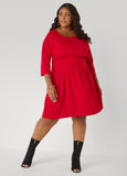 Pleated Crepe A Line Dress