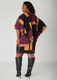 Colorblock Cape Effect Dress